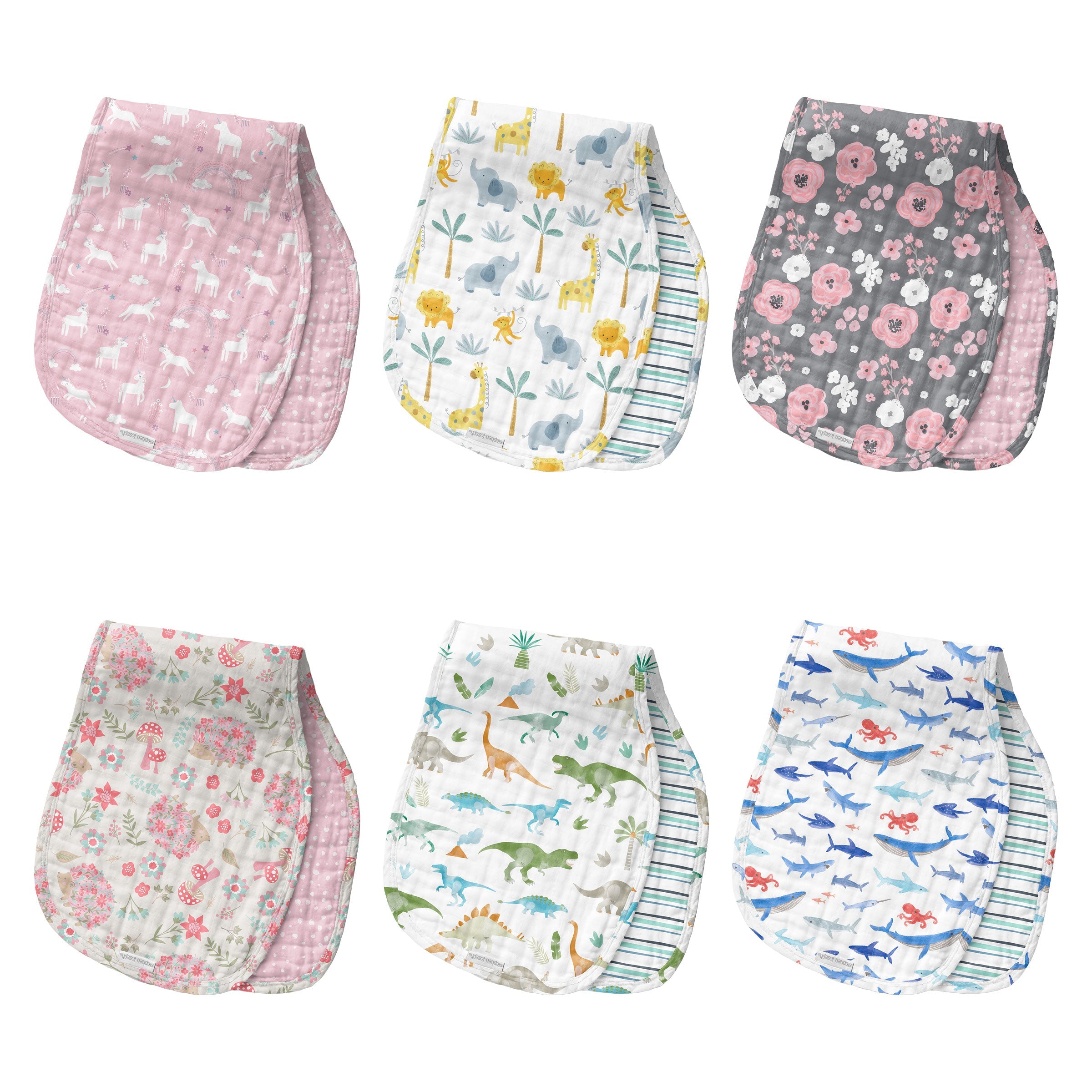Musselin Spucktuch Set, sortiert