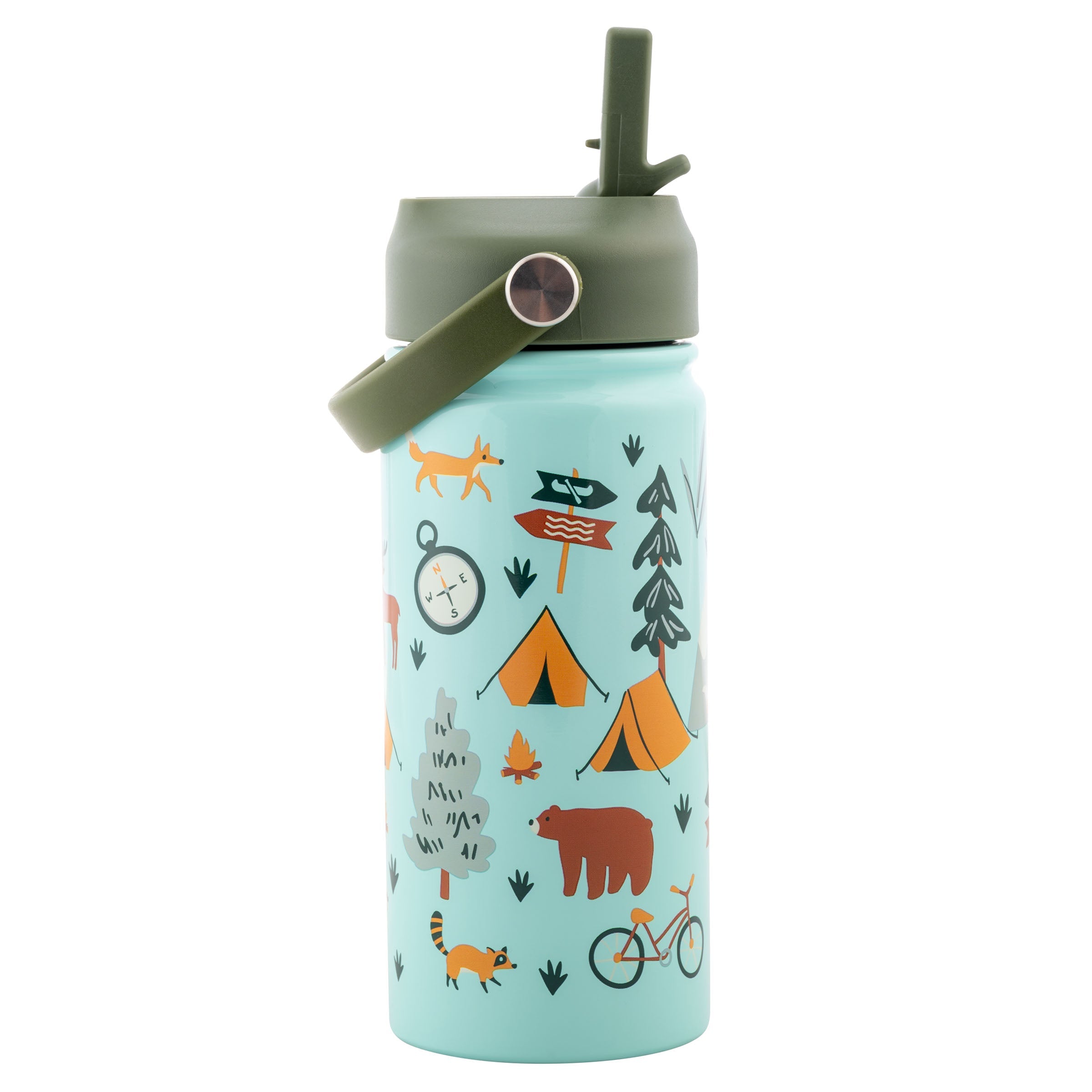 Isolierte Wasserflasche aus rostfreiem Stahl mit Griff