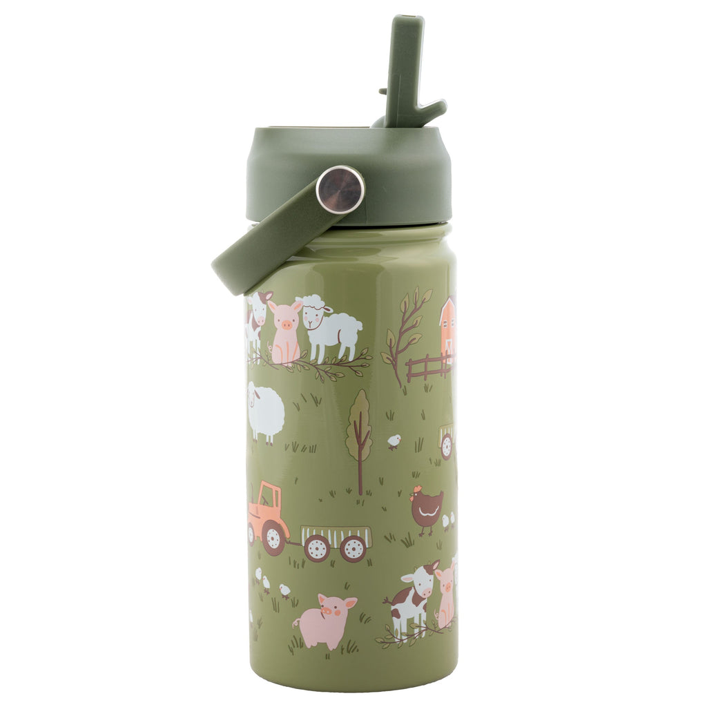Isolierte Wasserflasche aus rostfreiem Stahl mit Griff